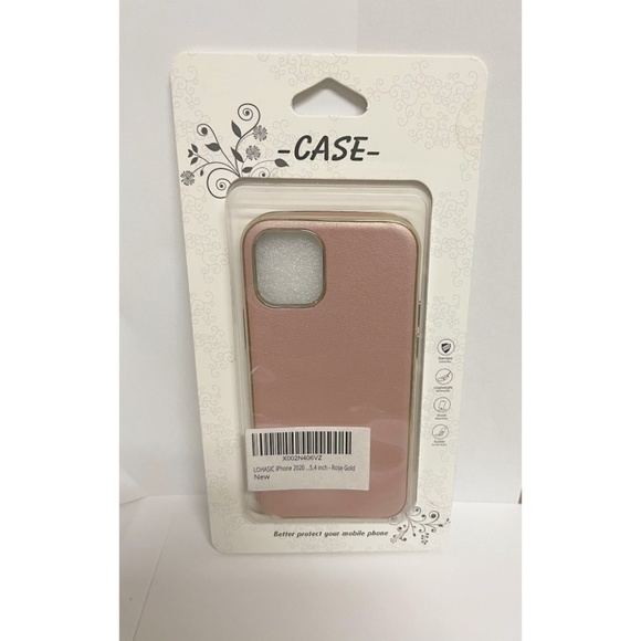 LOHASIC Pink Gold Premium Leather Slim Fit Classic Soft Grip iPhone 12 Mini Case - Picture 2 of 9